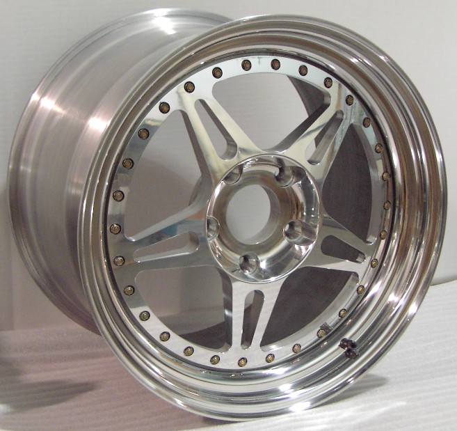 Polished Kodiak S-5 modular racing wheel